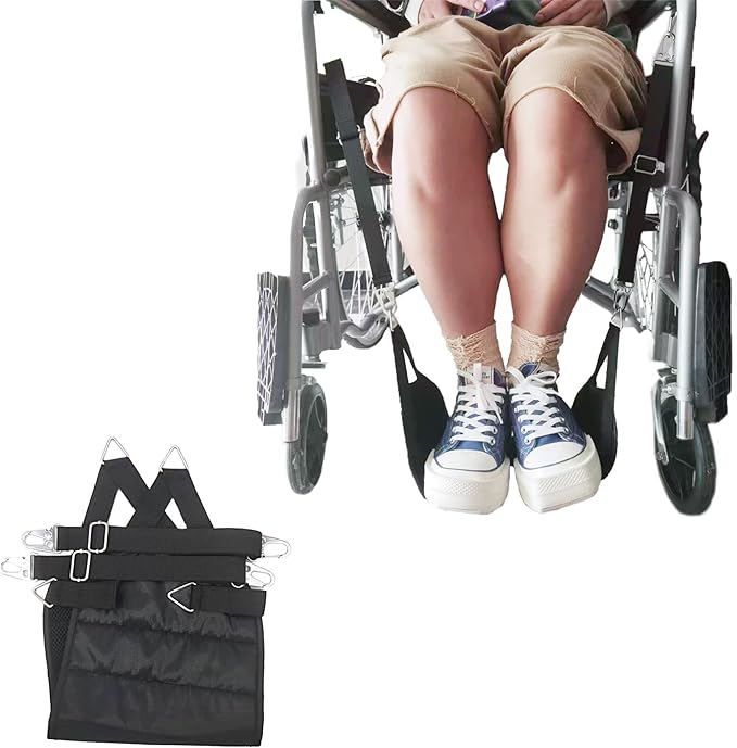 Wheelchair Foot Straps for Elderly Assistive Devices are Used the Elderly,Disabled, Pregnant Women,and Injured Patients Footrest Hammock, Adjustable Hanging Sling Airplane Travel, Desk Rest Essentials