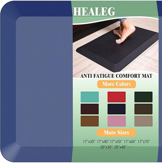 Anti Fatigue Floor Mat,Kitchen Mat, Standing Desk Mat – Comfort at Home, Office, Garage - Polyurethane(PU) Foam (Blue, 40" L x 17" W x 1" Th)