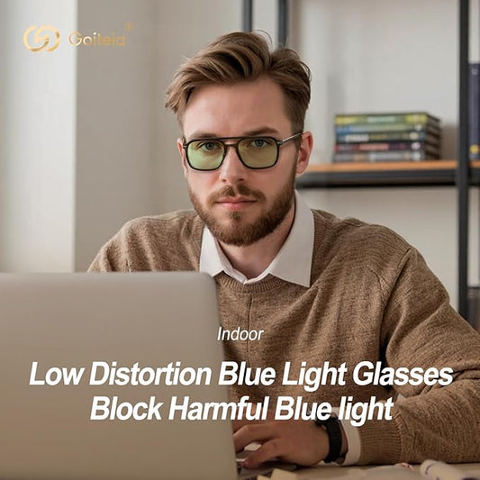 Goiteia Blue Light Glasses Men Women – Retro 70s Gaming Glasses for Anti Eyestrain, Comfortable for All-Day Wear