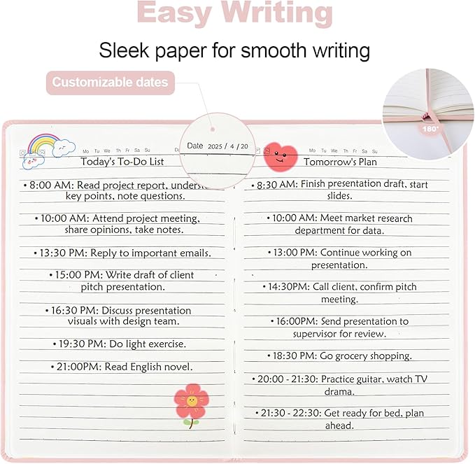 Lined Journal Notebook for Women Men, 5.5"x8.3",100 GSM Thick Paper, A5 Hardcover Leather Journaling Notebooks for Writing,Travel, Work & School, College Ruled Notebooks for Note Taking Diary (Pink)