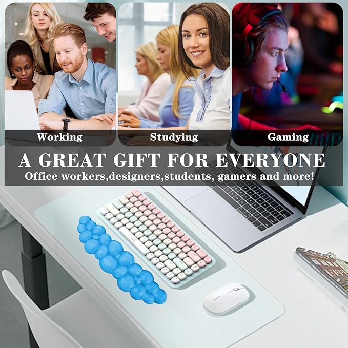 Gel Cloud Keyboard Wrist Rest, Cute Wrist Support and Arm Support Keyboard Rest for Keyboard Typing Pain Relief,Suitable for Office/Computer/Laptop/Gaming(Keyboard Wrist Rest Blue)