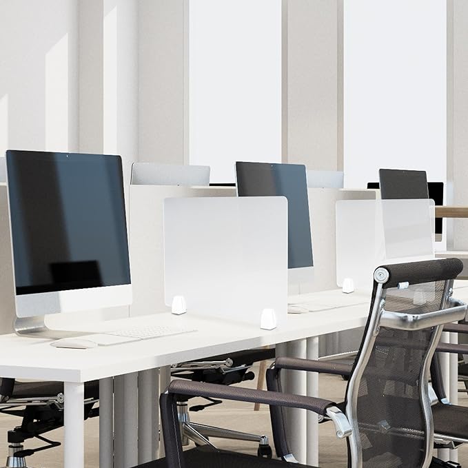 Nisorpa 4PCS Desk Dividers Privacy Desk Panel,Frosted Acrylic Partitions with Clips,Classroom Privacy Shield for Student Desks Protective Noise and Visual Guard for Office,School - 23.6 "L X 15.8 "W