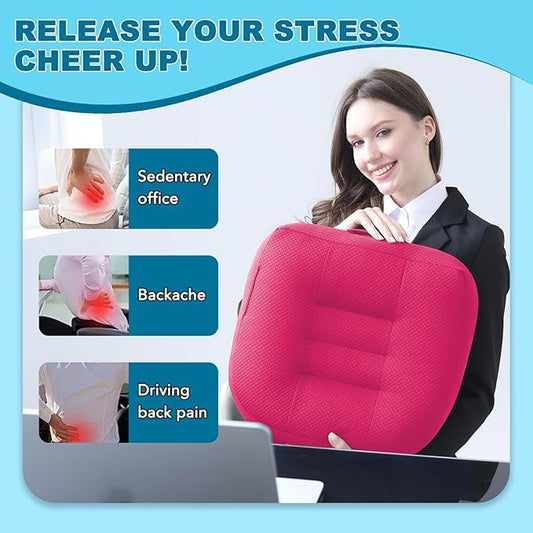 Office Chair Cushions for Back and Butt, Ergonomic Chair/Seat Cushion for Long Sitting, Sitting Pillow for Automobile, Wheelchair, Computer Chair Hip Support (Pink)