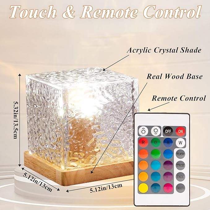 Aurora Ocean Wave Lights Projector,16 Colors 4 Modes Cube Northern Lights Dimmable Ambient Mood Lighting,Crystal Color Changing Night Light for Bedroom Playroom Room Decor