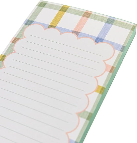 Graphique Plaid Magnetic Notepad, 100 Tear-Away Sheets for Grocery, Shopping & To-Do Lists, Writing Pad for Fridge, Kitchen, Office