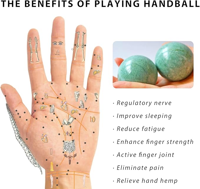 2" Natural Jade Green Baoding Balls with Carry Pouch Hand Balls Healthy Stress Fitness Ball Chinese Fitness Stress Ball Handicraft Collection