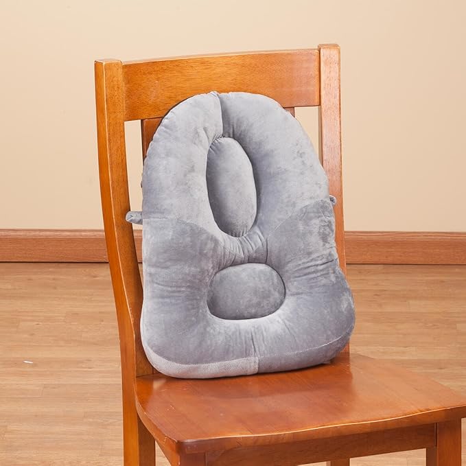 WalterDrake Posture Support Back Cushion – Designed for Back Pain Relief in Any Seat - Light Gray