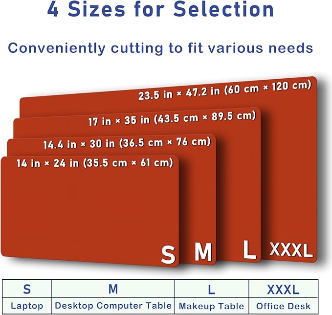 Boutilon Leather Desk Pad Protector,Non-Slip Mouse Pad,Laptop Desk Pad,Office Mouse Mat,Waterproof Leather Desk Blotter,Desk Writing Pad for Office and Home (S-Orange H,24"x 14")