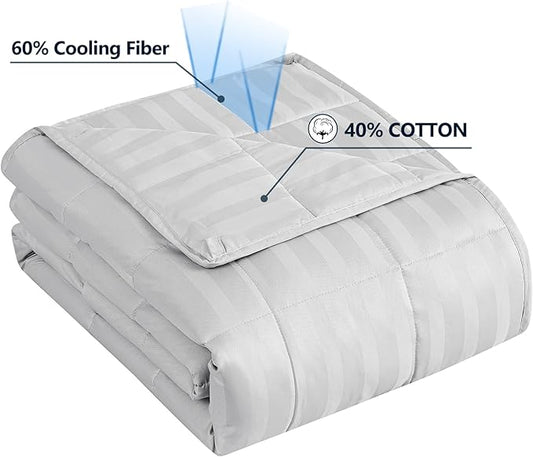 Weighted Blanket Kids (36"x48" 5lbs),Ultra Soft and Cozy Cooling Weighted Blanket Kids,Heavy Blanket with Machine Washable Soft Blanket, Light Grey