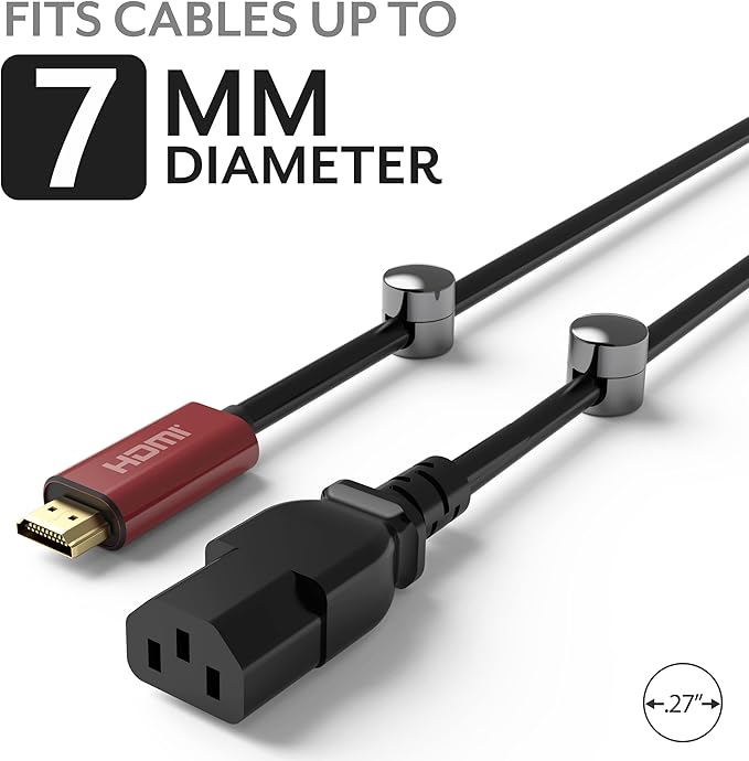 Cable Anchors for Desk Organization Gun Metal | Premium Aluminum Cord Organizers | Charger + Cable Management Clips for Home & Office | Stylish, Sturdy, & Functional | (3 Pack)