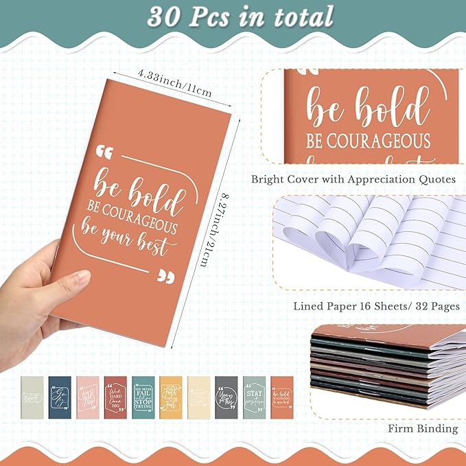 Qilery 30 Pcs Open House Gifts Bulk Habit Tracker Planner Bulk 2025 Pocket Calendars to Do List Weekly Goals Notepads for Employee Appreciation Housekeeping Teacher Welcome Gifts(Motivational)