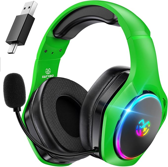 Wireless Gaming Headsets for Ps5 Ps4 PC, 40H+ Hrs 2.4GHz WiFi Mode & Bluetooth 5.3 Wireless Headset