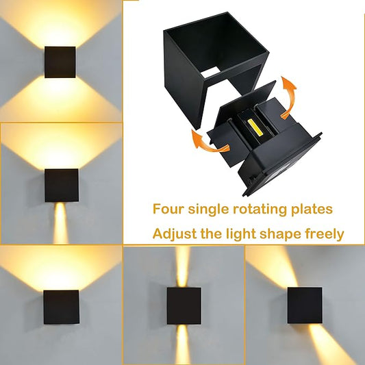 Wall Sconces Set of Two,Outdoor Wall Lights,Exterior Light Fixture,Variable Beam Angle Adjusted,Outdoor Lights for Patio House Waterproof,Porch Lights Outdoor Wall,Up Down Lights Outdoor 2Pack