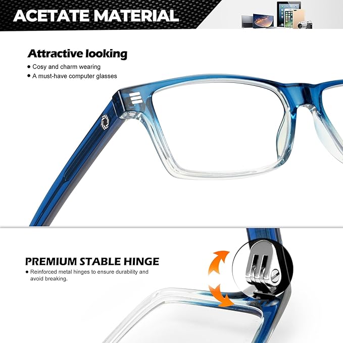 ANYLUV Blue Light Glasses Men Woman, Blue Light Blocking Glasses for Computer Gaming, Eye Strain Relief Eye Protection