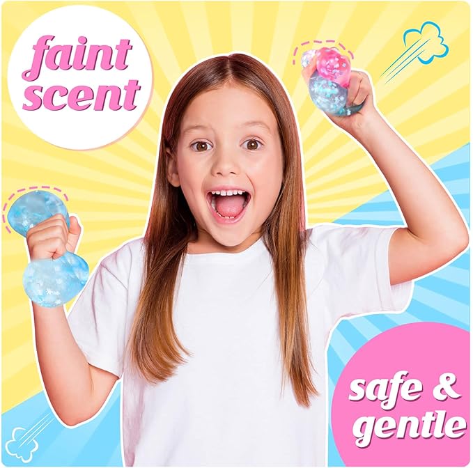 Ice Cube Fidget Toy for All Ages: 4 Pack Soft Cubes Sensory Fidget Ice Cube Stress Ball Squishy Cube Stress Relief Toys for Kids, Teens and Adults Party Favors, Birthday Gift for Kids Age 3+