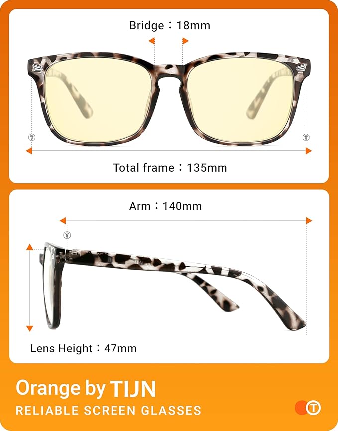TIJN Gaming Glasses Blue Light Blocking Glasses for Women Men Nerd Eyeglasses Screen Fatigue Anti UV Glare (Leopard(Gaming Glasses))