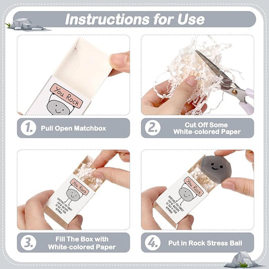 Wettarn 36 Sets You Rock Gifts Cute Stress Balls with Support Gift Boxes Inspirational Party Favors for Employee Coworker Friends Office Positive Relief Toys