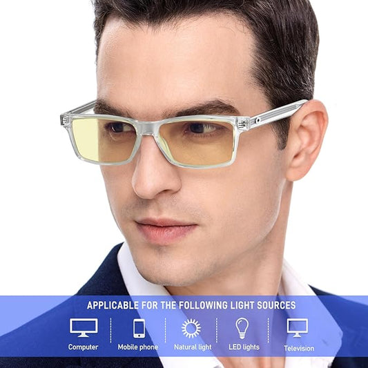 ANYLUV Blue Light Glasses Men Woman, Blue Light Blocking Glasses for Computer Gaming, Eye Strain Relief Eye Protection
