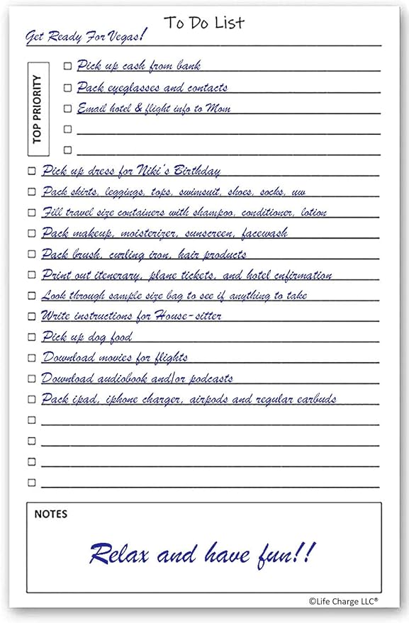 TO DO List Notepads (2 Pack, 50 Pages Each) Planner Pads. ToDo Checklist w/Priority & Note Sections. Organize & Track Projects, Clients or Daily Tasks. 5.5 X 8.5, A5 Sheets. Made in the USA.