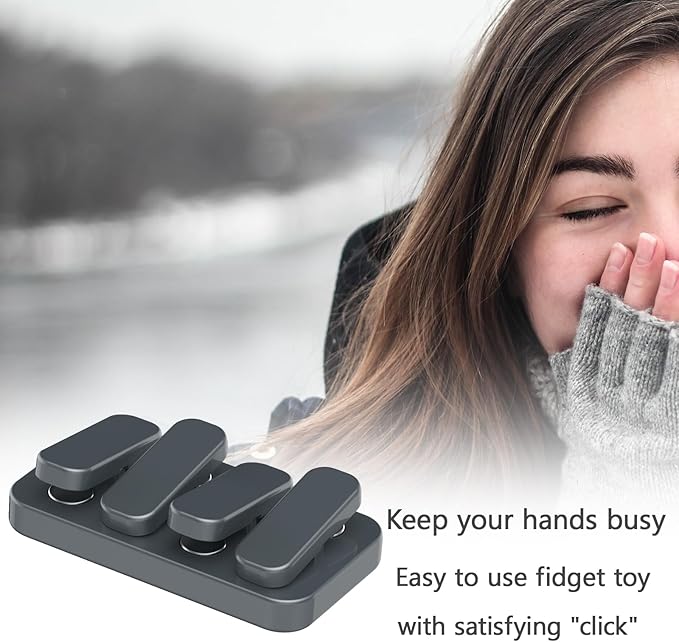 Metal Fidget Slider EDC Fidget Clicker Fidget Toys Adults (Starry Gray)