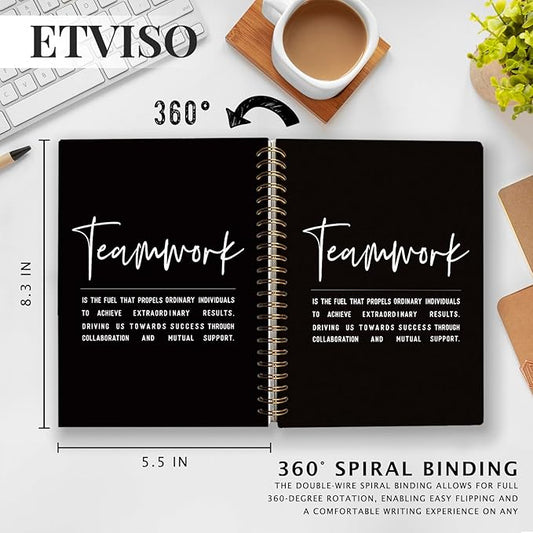 Teamwork Gifts Notebook, Work Journal Notebook for Women Men Team Members, Funny Office Gifts for Coworkers, Funny Office Supplies, Hardcover Spiral Notebooks 5.5x8.3 Inch