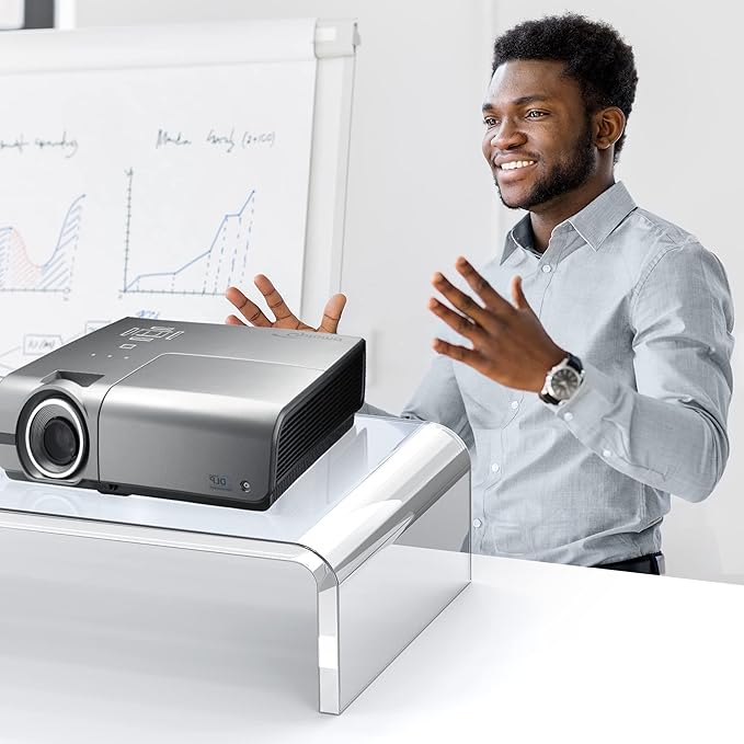 Acrylic Monitor Stand Riser Acrylic Laptop Stand Riser PC Holder Clear Computer Monitor Stand for Desk White Laptop Stand for Desk Compatible with iMac MacBook All Notebooks