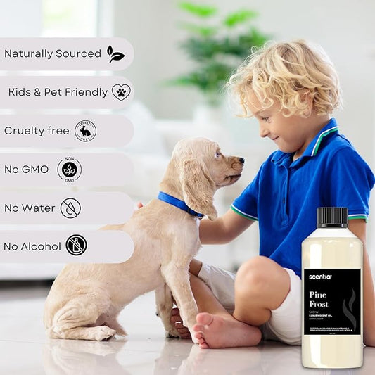 Pine Frost Essential Oil – 500ml Professional Holiday Diffuser Oil | Crisp Winter Blend with Fir, Pine, Citrus & Vanilla | Bulk Aromatherapy for Homes, Spas, Hotels & DIY Candle Supplies