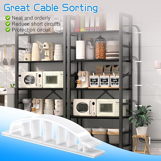 XHF 30pcs Adhesive Cable Wire Clips white, Outdoor Cable Management Wire Organizer Cord Holder for Under Desk, Car, Wall, TV PC Ethernet Cable