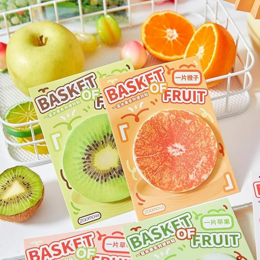 6 Pads Fruit Cute Reusable Funny to Do List Stick Note Strawberry Kiwi Orange Lychee Apple Pineapple Note