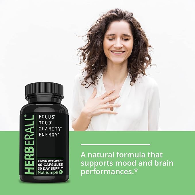 HERBERALL Best Nootropic - Brain focus vitamins – Memory & Concentration Supplements - Focus Vitamins to Improve Memory, Brain Boost, Mental Focus, Brain Fog and Clarity – Brain Vitamins