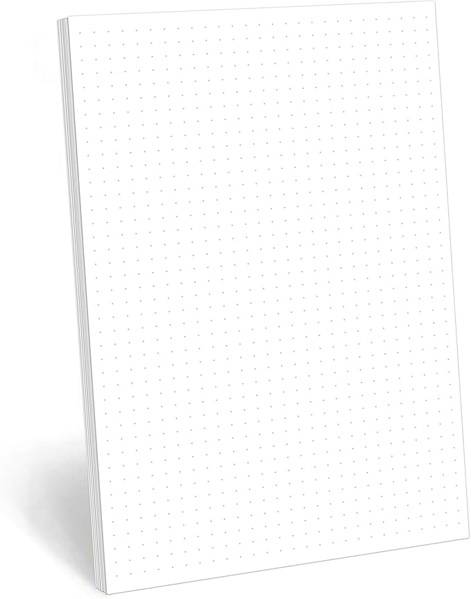 321Done Dot Grid Notepad – Dotted Graph Paper, Small (5.5x8.5) – Made in USA – 50 Sheets Dotted for Bullet Planning Journaling Thick Paper 1/5 (0.20) Dots Notes Sketching Writing Smooth White
