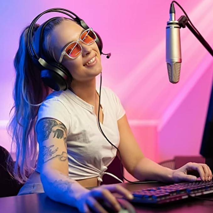 OPTOFENDY Blue Light Glasses for Men Women, Gaming Glasses for Computer, TV, Phone with Anti Fatigue, Eyestrain & UV Glare