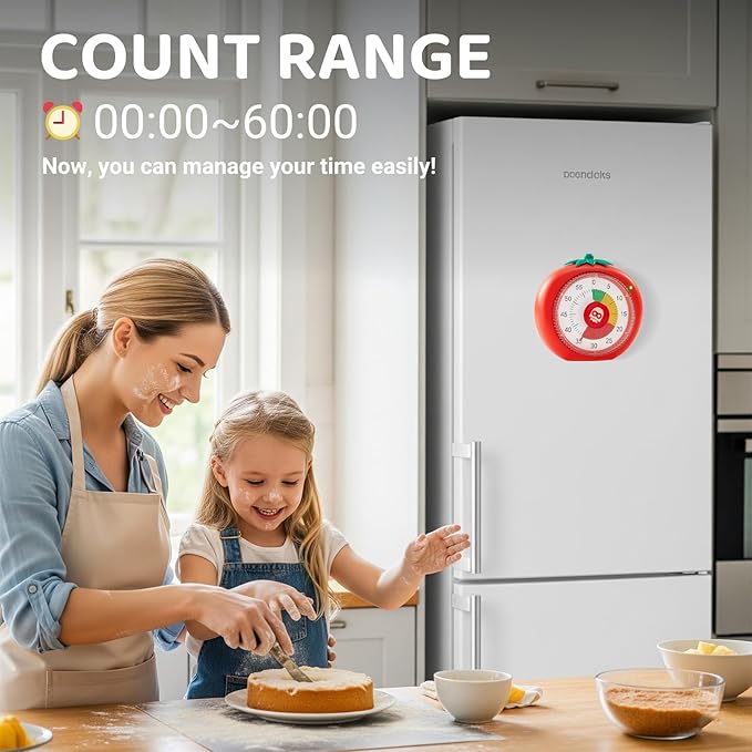 Timer for Kids, 60-Minute Countdown Visual Timer for Classroom Office Kitchen, Desk Timers Kids Time Management Tools for ADHD Focus, 4-Color Zone Pattern Pomodoro Timers