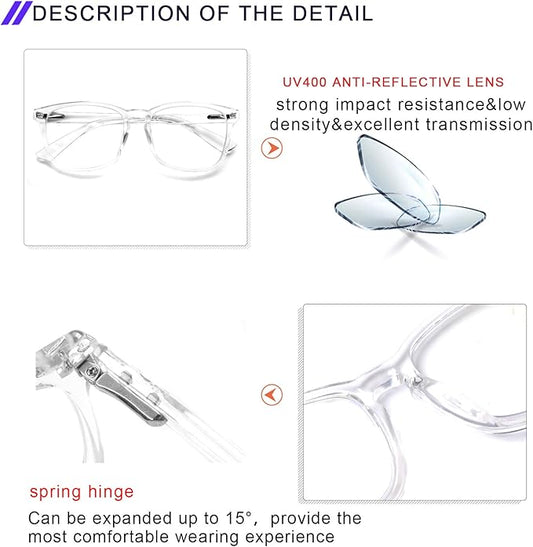 SIGVAN Progressive Multifocal Computer Glasses Women Men Blue Light Blocking Reading Glasses Spring Hinge Readers
