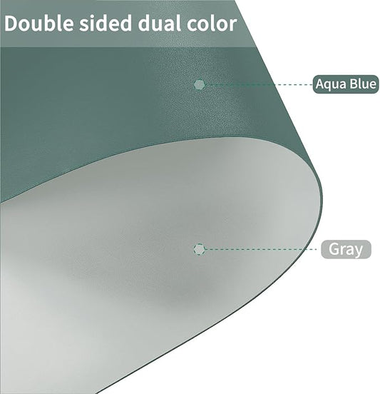 Leather Table Cover,1.8mm Thick,30x48 Inch Desk Cover,Large Desk Mat,Table Protector,Table Cover Protector,Kitchen Table Cover,Dining Table Mat,(Aqua Blue+Gray,30x48)