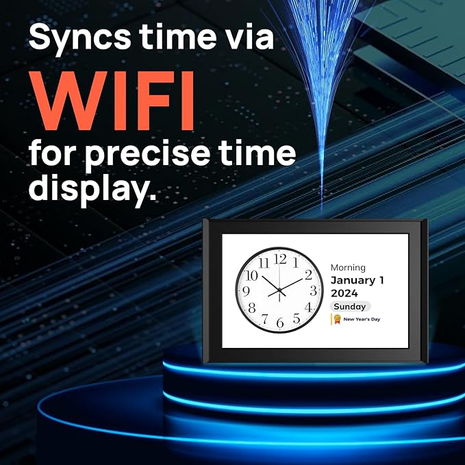 Touchscreen Digital Calendar Day Clock for Seniors 10.1 Inch, Voice Alarm | Medication Reminder | WiFi Accurate Time, Customizable Gift for Elderly or Dementia Alzheimers - Black