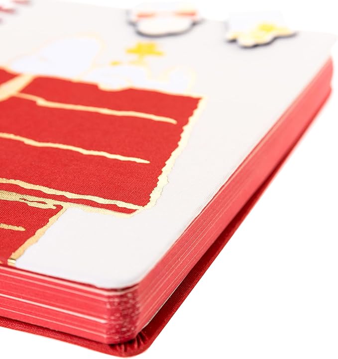 Peanuts Daily Planner by Graphique Luxe Collection, Fabric-Wrapped Hardcover Spiral Notebook, Priority List Journal with Magnetic Bookmarks & Gold Foil Embossing,192 Pages, 6” x 8”