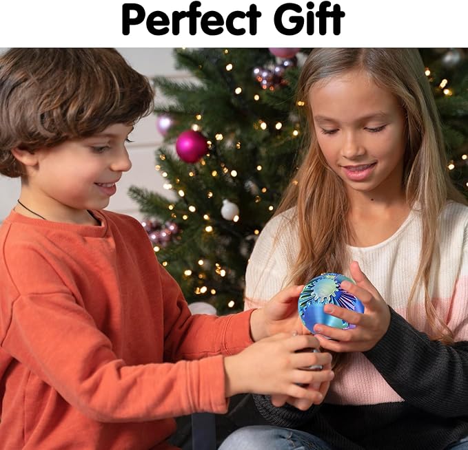 Gear Ball 3D Printed Cube Fidget Toy,Gear Sphere Fidget Toys,Sensory Toys for Stress and Anxiety Relief, Desk Toy Fidget Spinners,Stocking Stuffers for Adults & Kids Gift (Blue Green Purple, 2.3 Inch)