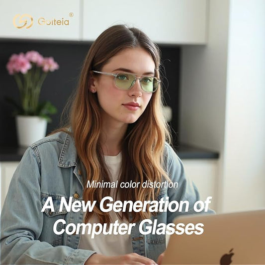 Goiteia Blue Light Glasses Men Women – Retro 70s Gaming Glasses for Anti Eyestrain, Comfortable for All-Day Wear