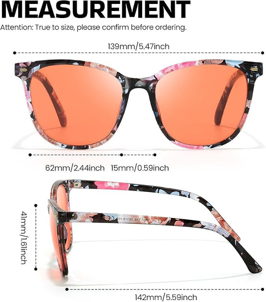 SODQW Gaming Blue Light Blocking Glasses for Men Women Reduce Eyestrain Orange Aviator Eyeglasses for Computer TV