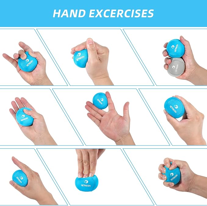 Stress Ball, Tri-Density Stress Balls for Adults & Grip Strengthening, Squeeze Balls for Hand Therapy, Squishy Stress Ball, Hand Strengthener Ball, Hand Balls for Therapy