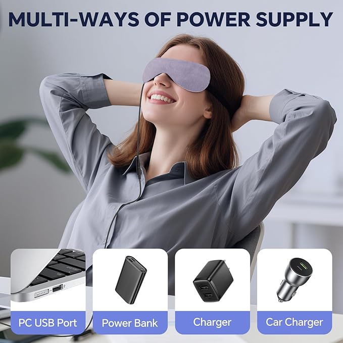 Heated Eye Mask for Dry Eyes, 20-Temp & 5-99 Min Therapy for MGD, Blepharitis Relief, Precision Steam Compress with Flaxseed