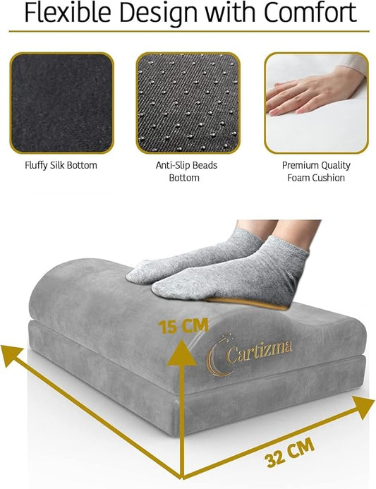 Foot Rest for Underdesk at Work-Ergonomic Footrest Under Desk Foot Stool for Pain Relief with Washable Covers-Non-Slip Under Desk Footrest Office, Home & Travel-Adjustable Office Foot Rest