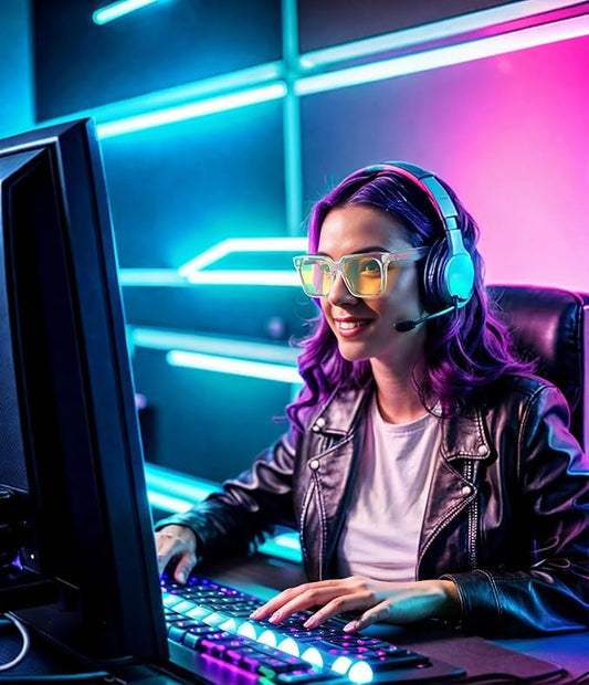 VISOONE Gaming Glasses Blue Light Blocking Oversized Square Computer Eyewear Men Women Cougar