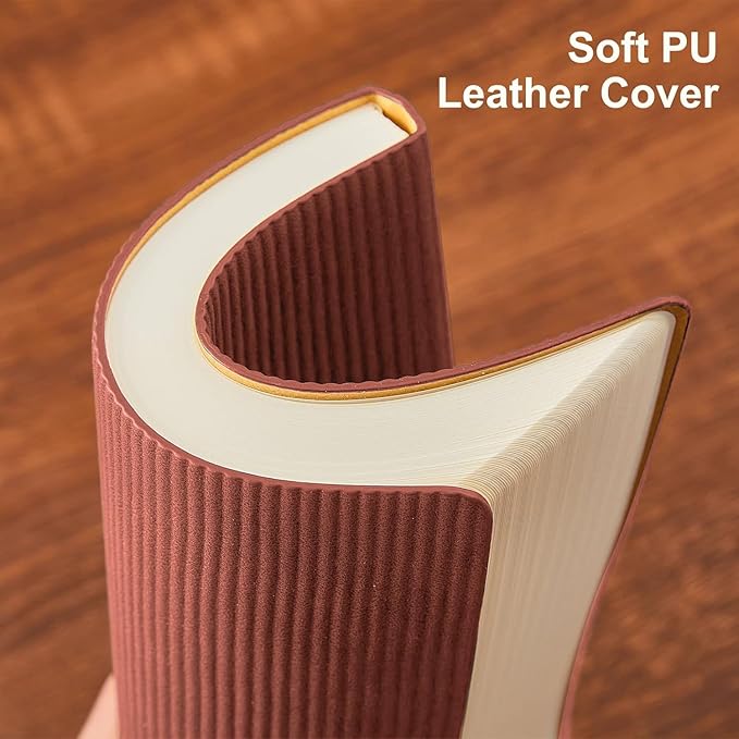 Lined Journal Notebook for Work College Ruled Note Book 5.79"x8.27"A5 PU Leather Daily Journaling 216 Pages for Women Men Writing Home School Supplies Business (A5 Lined 216pages, 2 Pack-Dark Pink 2pack)