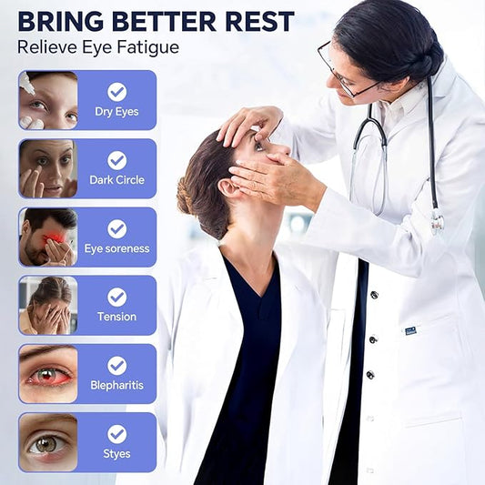 Heated Eye Mask for Dry Eyes, 20-Temp & 5-99 Min Therapy for MGD, Blepharitis Relief, Precision Steam Compress with Flaxseed