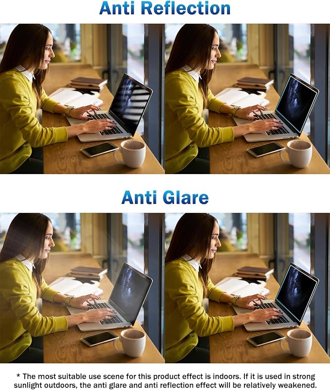 F FORITO 2-Pack 15.6 Inch Anti Blue Light Laptop Screen Protector, Eye Protection Anti Glare Matte Computer Screen Cover for 15.6" Laptop with 16:9 Aspect Ratio, Reduce Eye Strain and Touch Sensitive