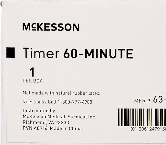McKesson 60-Minute Wind Up Timer with Single Chime - Visual Timer for Home, Kitchen, Classroom, 1 Count