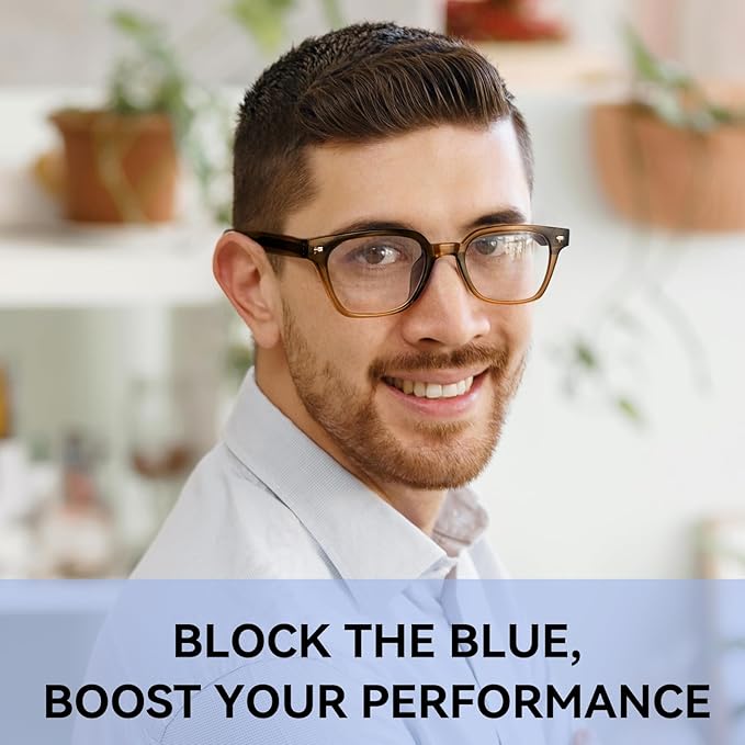 Dollger Blue Light Glasses for Men Women Blue Light Blocking Computer Screen Glasses Men Clear Frames Eyeglasses