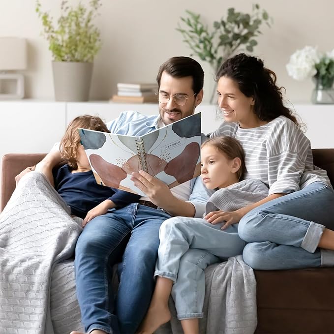 Ospelelf Daily Calendar Planner Undated Spiral Binding Weekly Monthly Hardcover Planners with Stickers 12 Months Productivity Agenda Journey Letter Size Brown